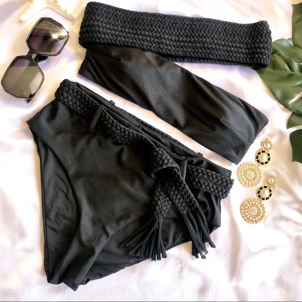 Black Cross the Shoulder Bikini